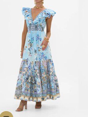 Camilla Tiered Maxi Dress $899 Crystals Al Manial Palace Size Medium